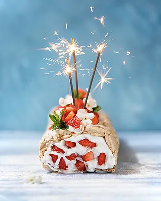 Habcsóktekercs eperrel