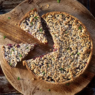 Meggyes-morzsás pite