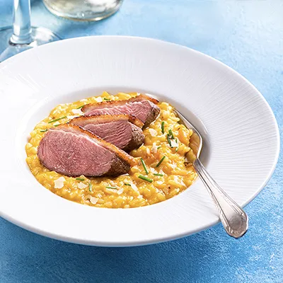 Sütőtök rizottó rozé kacsamellel